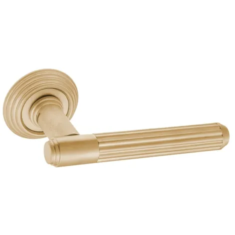 Дверная ручка на круглом основании Venezia \"EXA TUBE\" D8 французское золото