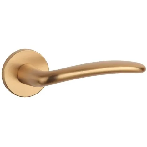 Дверная ручка на круглом основании APRILE AMBROSIA R GOLD SATIN матовое золото