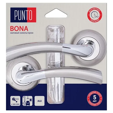 Ручка раздельная на круглом основании Punto LM/A R.TL54.BONA/HD SN/CP-3 матовый никель/хром