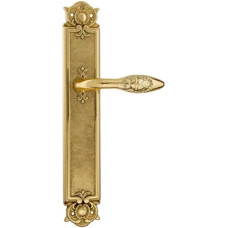 Дверная ручка Venezia \"CASANOVA\" на планке PL97 полированная латунь
