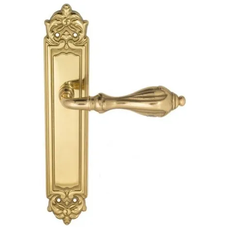 Дверная ручка Venezia \"ANAFESTO\" на планке PL96 полированная латунь