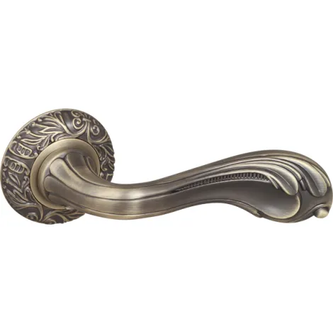 Дверная ручка на круглом основании Fuaro R.SM58.BAROCCO (BAROCCO SM) MAB-6 темная бронза