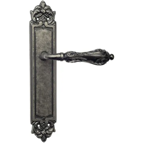 Дверная ручка Venezia \"MONTE CRISTO\" на планке PL96 античное серебро