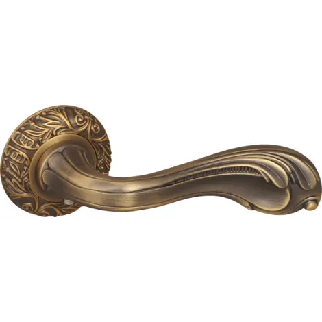 Дверная ручка на круглом основании Fuaro R.SM58.BAROCCO (BAROCCO SM) AB-7 матовая бронза