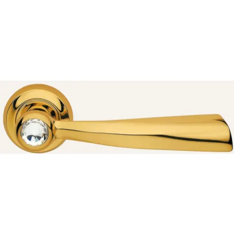 Дверная ручка на круглом основании Linea Cali ELIKA 991/108 OZ золото глянцевое/SWAROVSKI