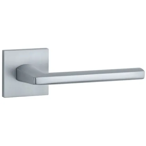 Дверная ручка на квадратном основании STILE EURA Q SLIMM 7mm PSC матовый хром