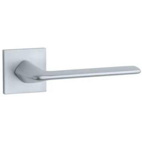 Дверная ручка на квадратном основании STILE TOBA Q SLIMM 7 mm матовый хром