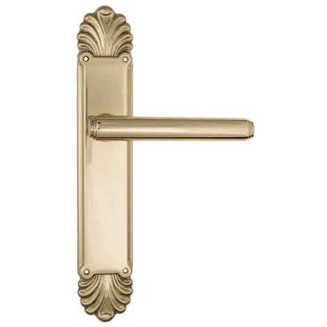 Дверная ручка Venezia \"EXA\" на планке PL87 полированная латунь