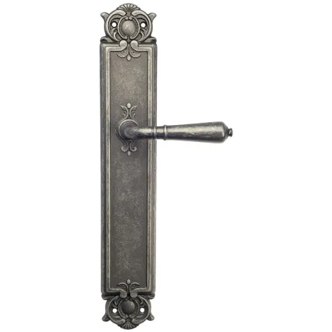 Дверная ручка Venezia \"VIGNOLE\" на планке PL97 античное серебро