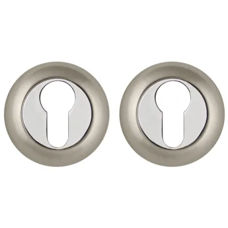 Накладка под цилиндр на круглом основании Punto ET.R.ZR54 (ET ZR) SN/CP-3 матовый никель/хром