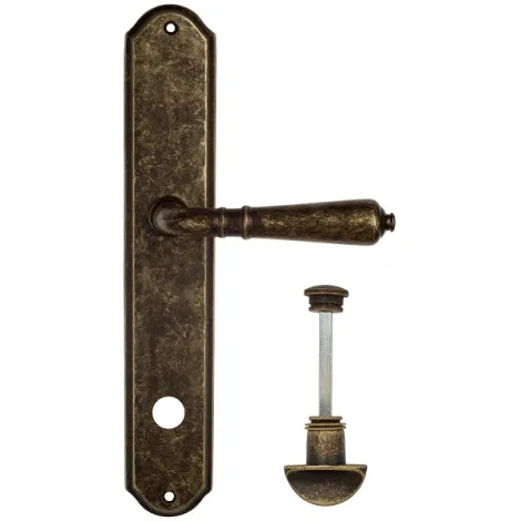 Дверная ручка Venezia \"VIGNOLE\" WC-2 на планке PL02 античная бронза