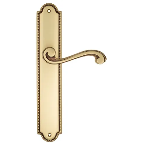 Дверная ручка Venezia \"VIVALDI\" на планке PL98 французское золото + коричневый