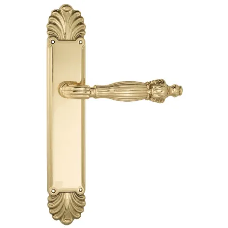 Дверная ручка Venezia \"OLIMPO\" на планке PL87 полированная латунь