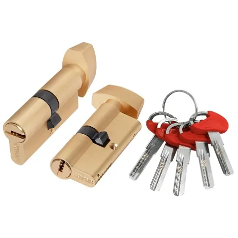 Цилиндровый механизм Fuaro (D-PRO502/70) D-PRO5002KnobRL70(30+10+30) SSG-39 сатинированное золото 5Key