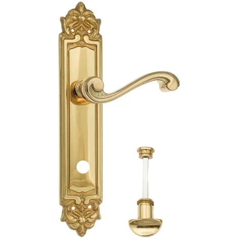 Дверная ручка Venezia \"VIVALDI\" WC-2 на планке PL96 полированная латунь