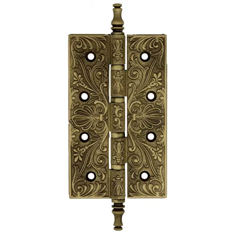 Дверная петля универсальная латунная с узором Venezia CRS012 152x89x4 матовая бронза