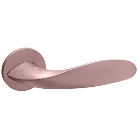 Дверная ручка на круглой розетке Frascio Leaf 1520/50 RT красная матовая медь