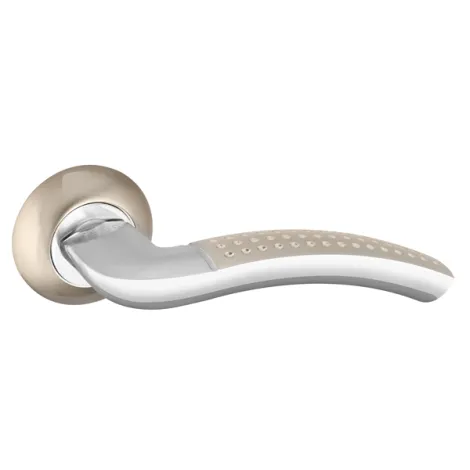 Дверная ручка на круглом основании Punto R.TL54.LOGICA (LOGICA TL) 105mm SN/CP-3 матовый никель/хром