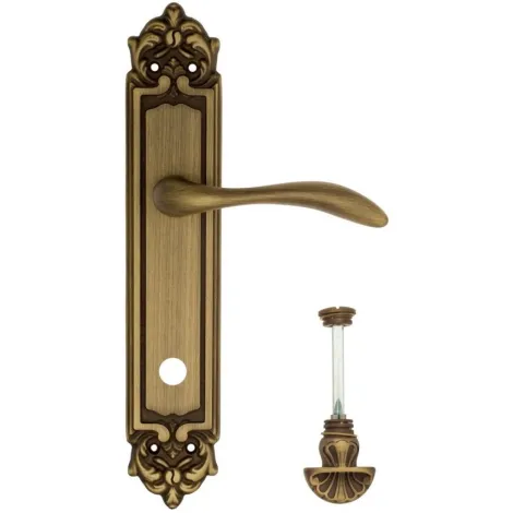 Дверная ручка Venezia \"ALESSANDRA\" WC-4 на планке PL96 матовая бронза