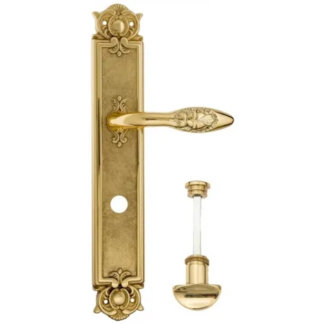 Дверная ручка Venezia \"CASANOVA\" WC-2 на планке PL97 полированная латунь