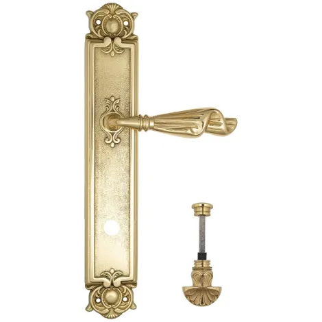 Дверная ручка Venezia \"OPERA\" WC-4 на планке PL97 полированная латунь
