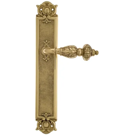 Дверная ручка Venezia \"LUCRECIA\" на планке PL97 полированная латунь
