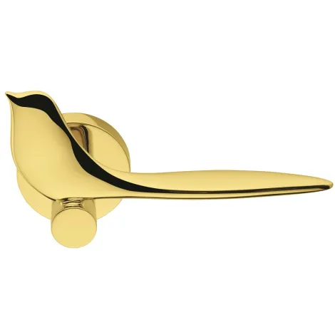 Дверная ручка на круглом основании Colombo Twitty полированная латунь