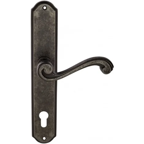 Дверная ручка Venezia \"VIVALDI\" CYL на планке PL02 античное серебро