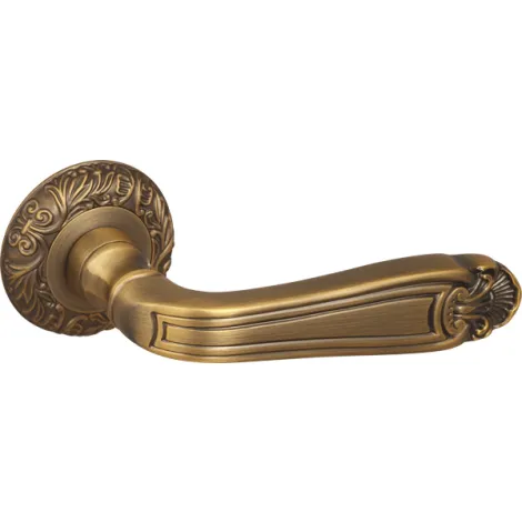 Дверная ручка на круглом основании Fuaro R.SM58.LOUVRE (LOUVRE SM) AB-7 матовая бронза