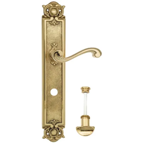 Дверная ручка Venezia \"VIVALDI\" WC-4 на планке PL97 полированная латунь