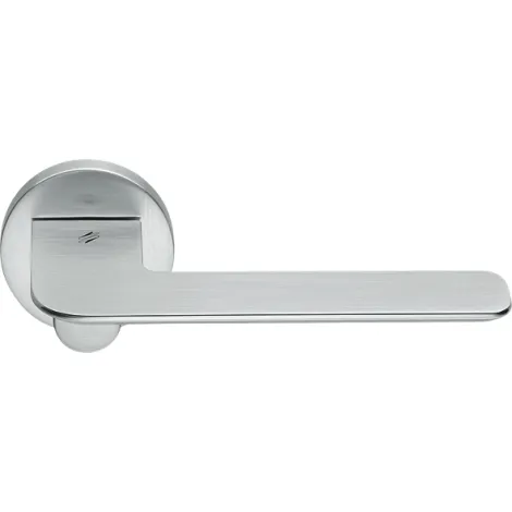 Дверная ручка на круглом основании Colombo Slim матовый хром