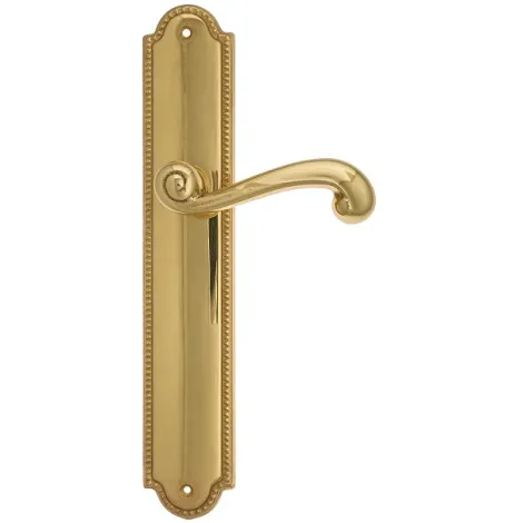 Дверная ручка Venezia \"CARNEVALE\" на планке PL98 полированная латунь
