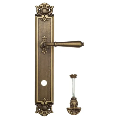 Дверная ручка Venezia \"CLASSIC\" WC-4 на планке PL97 матовая бронза