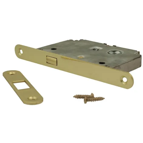 Замок для раздвижной двери SRR201 + ответная планка полированная латунь