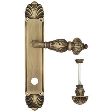 Дверная ручка Venezia \"LUCRECIA\" WC-4 на планке PL87 матовая бронза