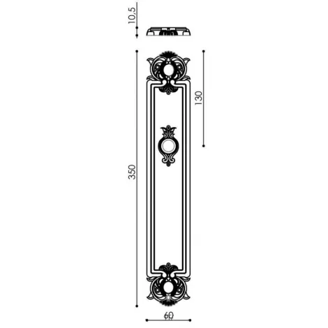 Дверная ручка Venezia \"PELLESTRINA\" CYL на планке PL97 античная бронза