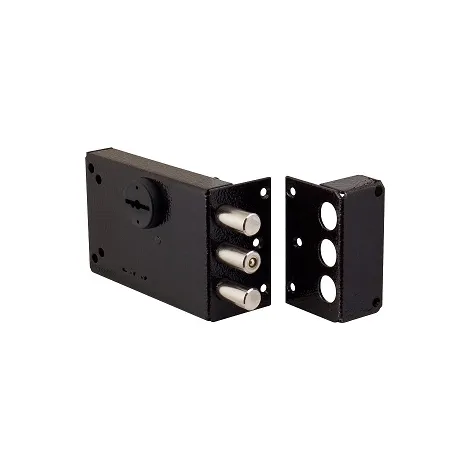 Замок накладной Elbor (Эльбор) Лазурит 1.02.51.КМА никель, сув., 3 риг., зап. коробка, медный антик /40062/