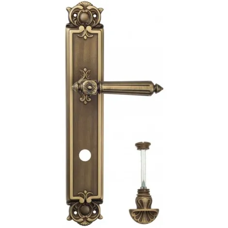 Дверная ручка Venezia \"CASTELLO\" WC-4 на планке PL97 матовая бронза