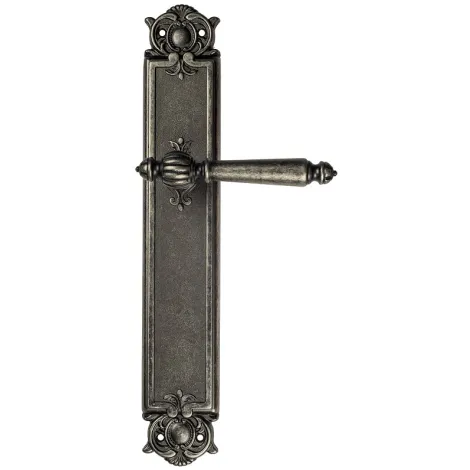 Дверная ручка Venezia \"PELLESTRINA\" на планке PL97 античное серебро