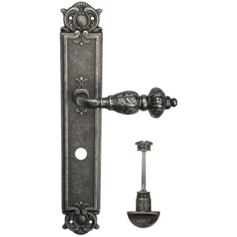 Дверная ручка Venezia \"LUCRECIA\" WC-2 на планке PL97 античное серебро