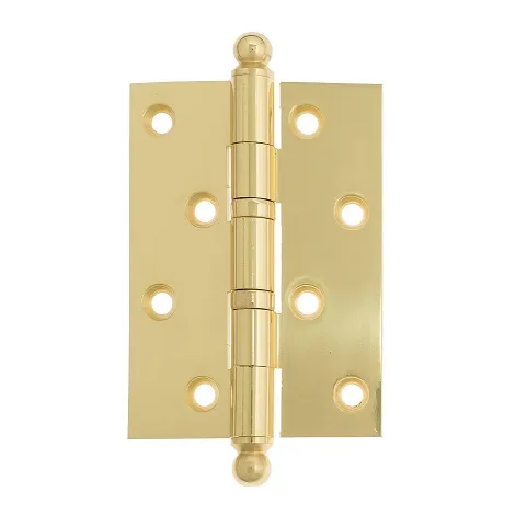 Дверная петля универсальная латунная с круглым колпачком Venezia CRS010 102x76x3 полированная латунь