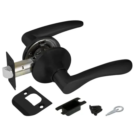 Ручка защелка Ajax (Аякс) DK610 BL-PS (6010 BL-P) (без фик.) черный