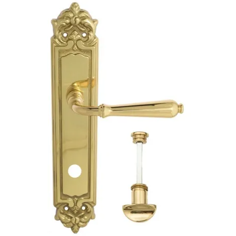 Дверная ручка Venezia \"CLASSIC\" WC-2 на планке PL96 полированная латунь