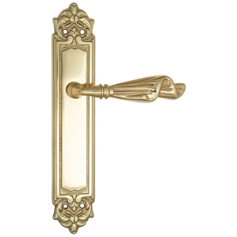 Дверная ручка Venezia \"OPERA\" на планке PL96 полированная латунь