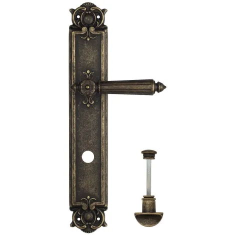 Дверная ручка Venezia \"CASTELLO\" WC-2 на планке PL97 античная бронза