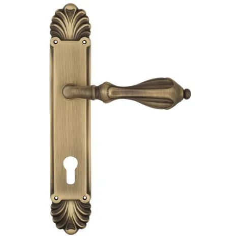 Дверная ручка Venezia \"ANAFESTO\" CYL на планке PL87 матовая бронза