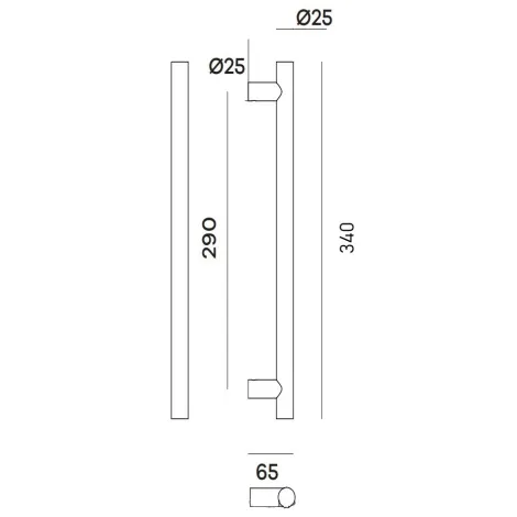 Ручка скоба Venezia \"EXA ZIG\" 340мм (290мм) матовый хром