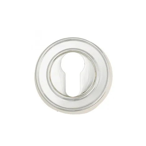 Накладка дверная под цилиндр Venezia CYL-1 D6 натуральное серебро + черный 2 шт.