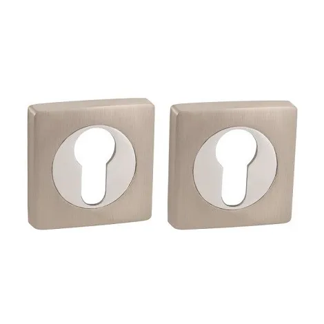 Накладка под цилиндр на квадратном основании Ajax ET.K.JK51 (ET JK) SN/CP-3 матовый никель/хром