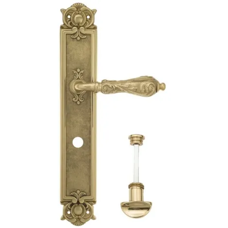 Дверная ручка Venezia \"MONTE CRISTO\" WC-2 на планке PL97 полированная латунь